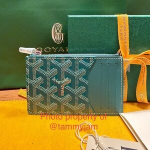 *BRAND NEW* full-set GOYARD Bourbon zipped card holder wallet - GREEN